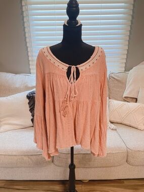 A Beautiful Soul Alter'd State Orange Bohemian Blouse Size C- 22-24